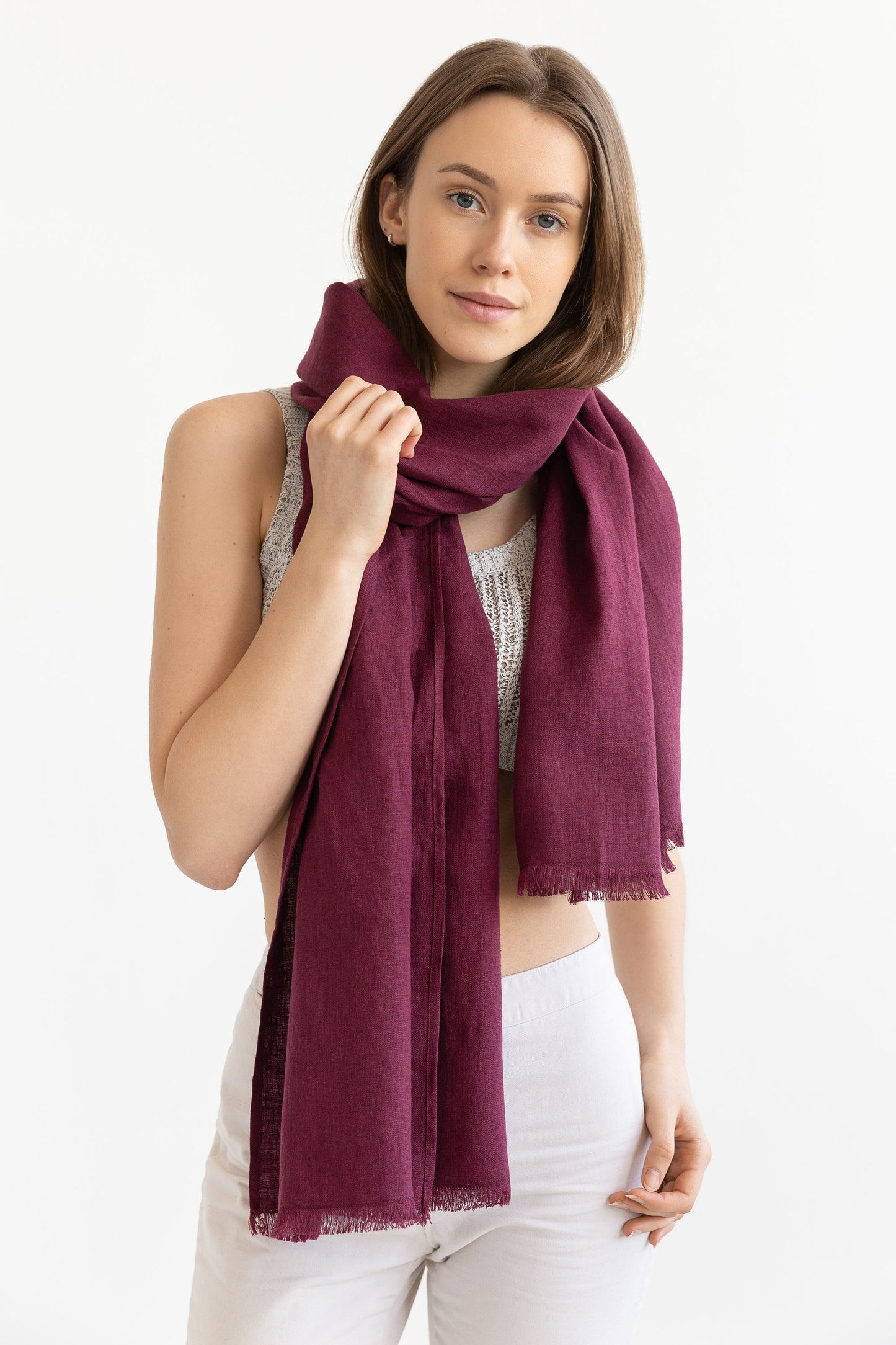 Pale Pink linen scarf
