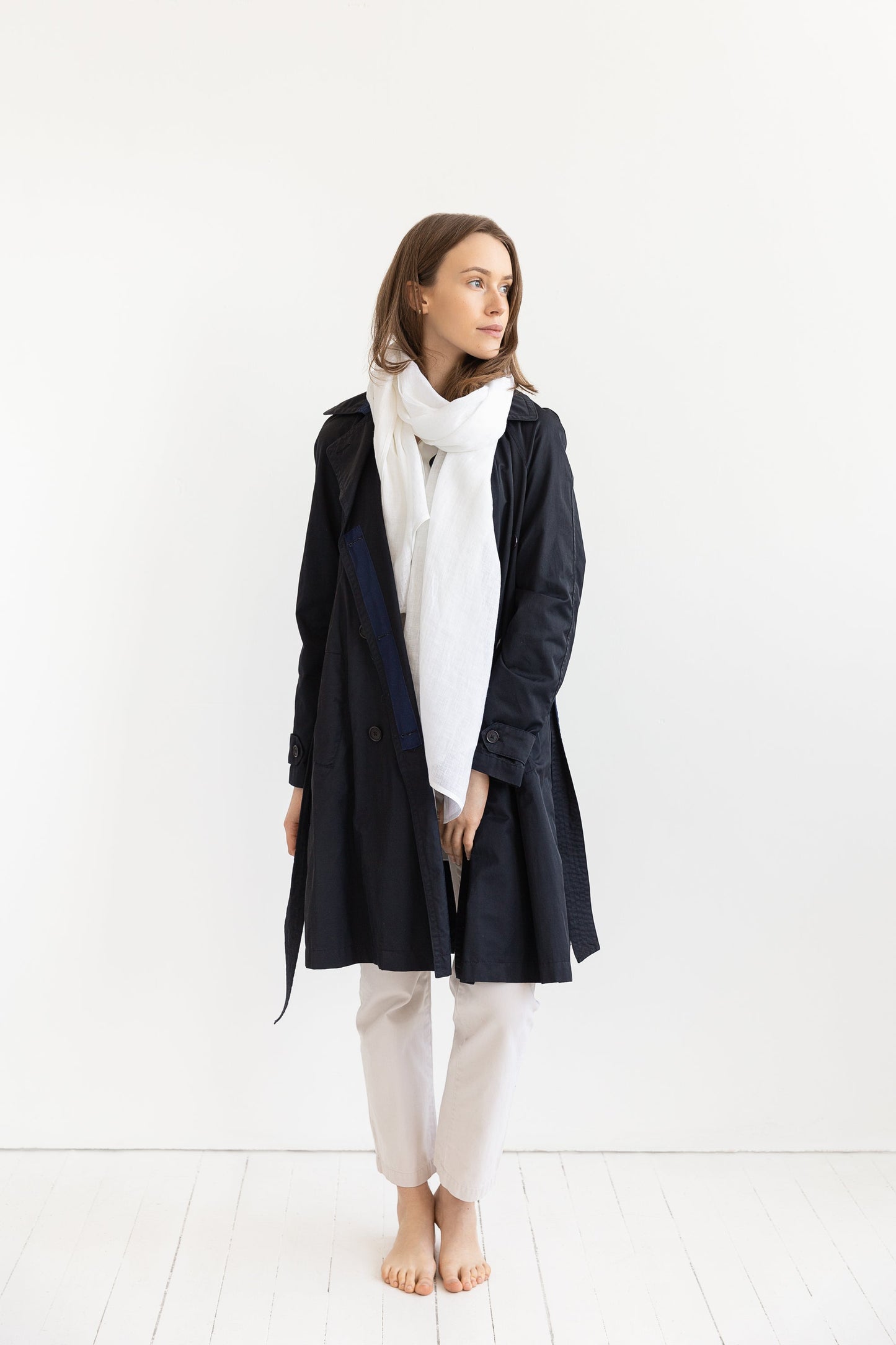 Snow White linen scarf