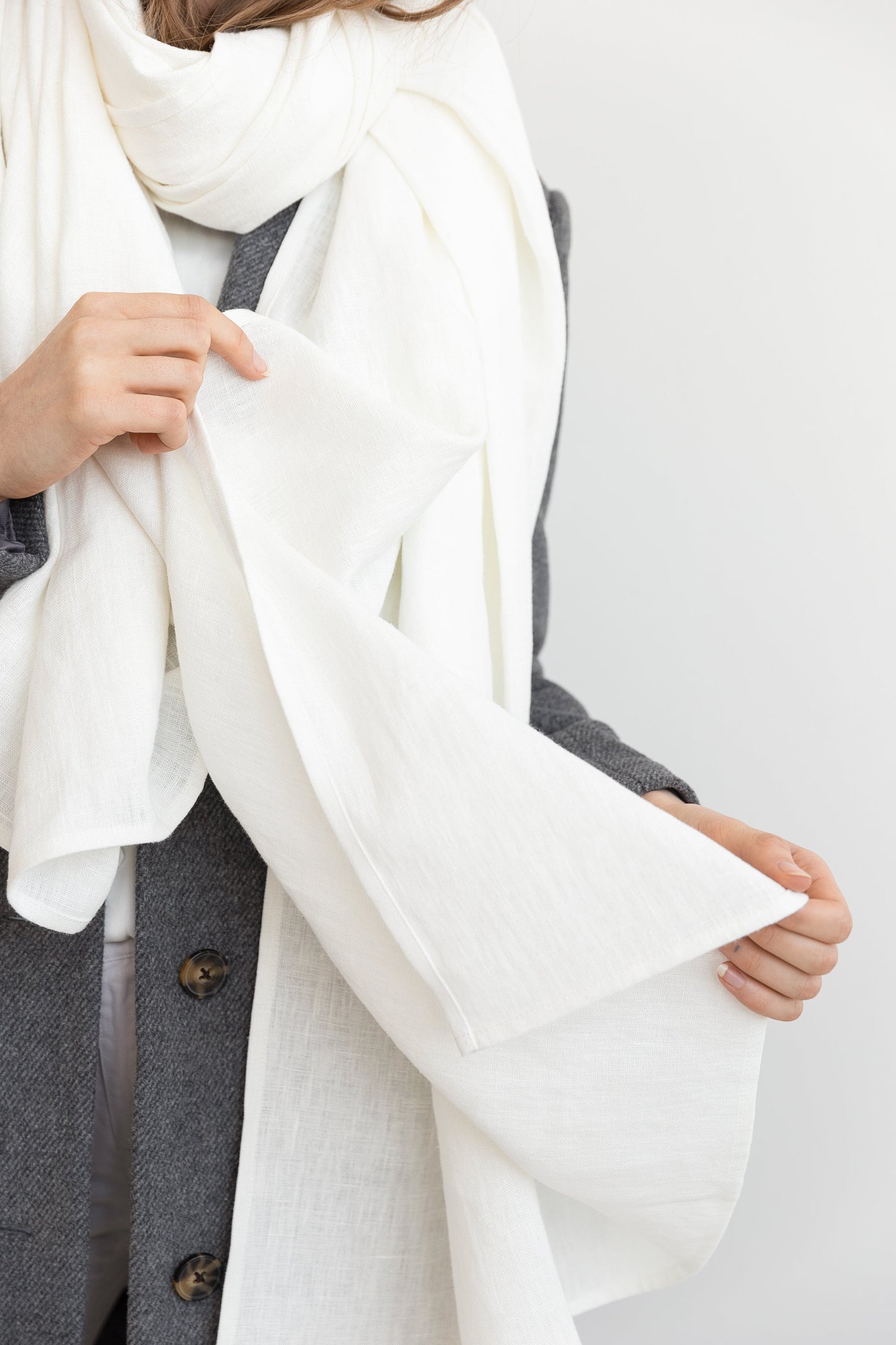 Pale Pink linen scarf
