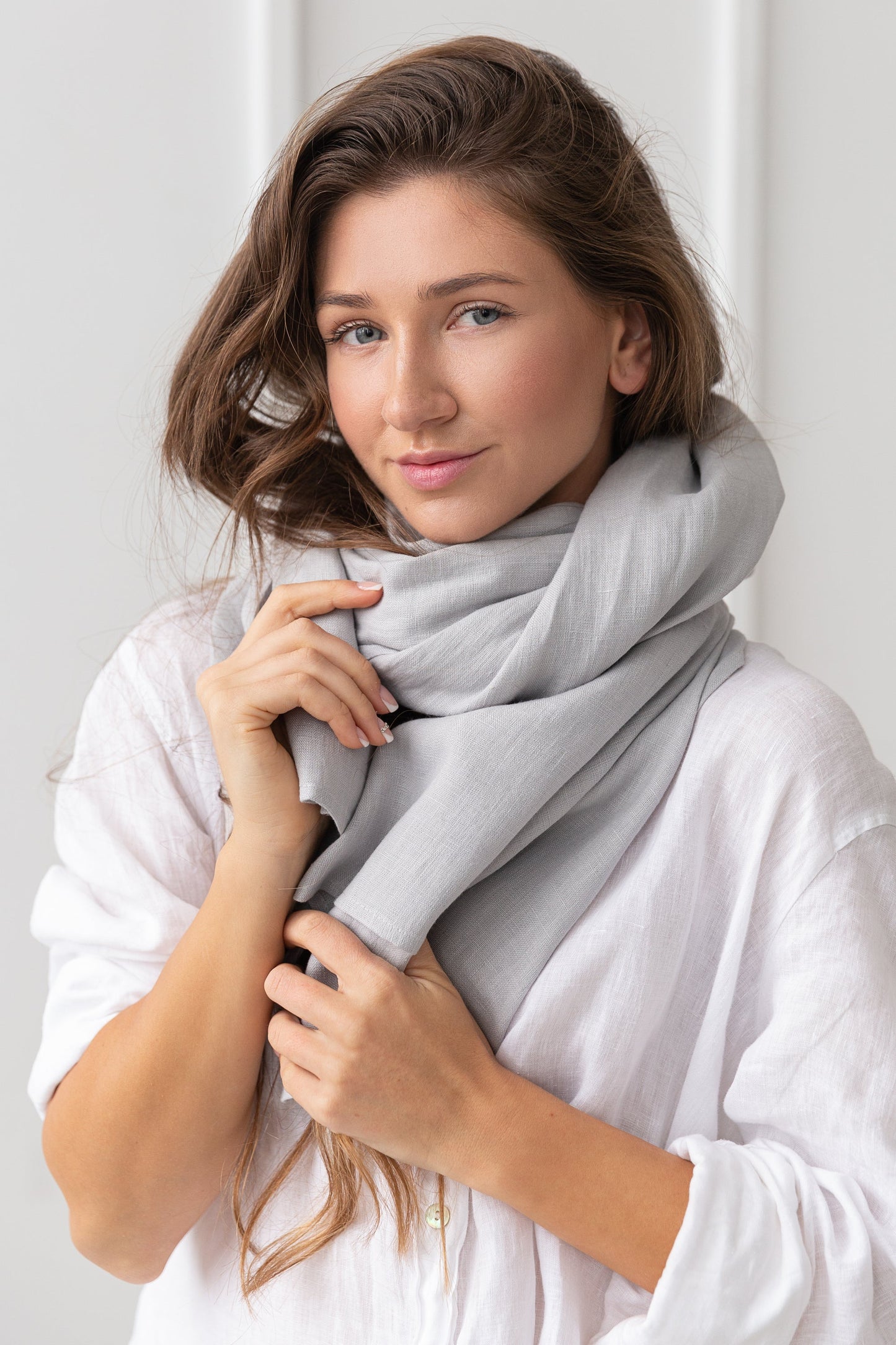 Pale Pink linen scarf