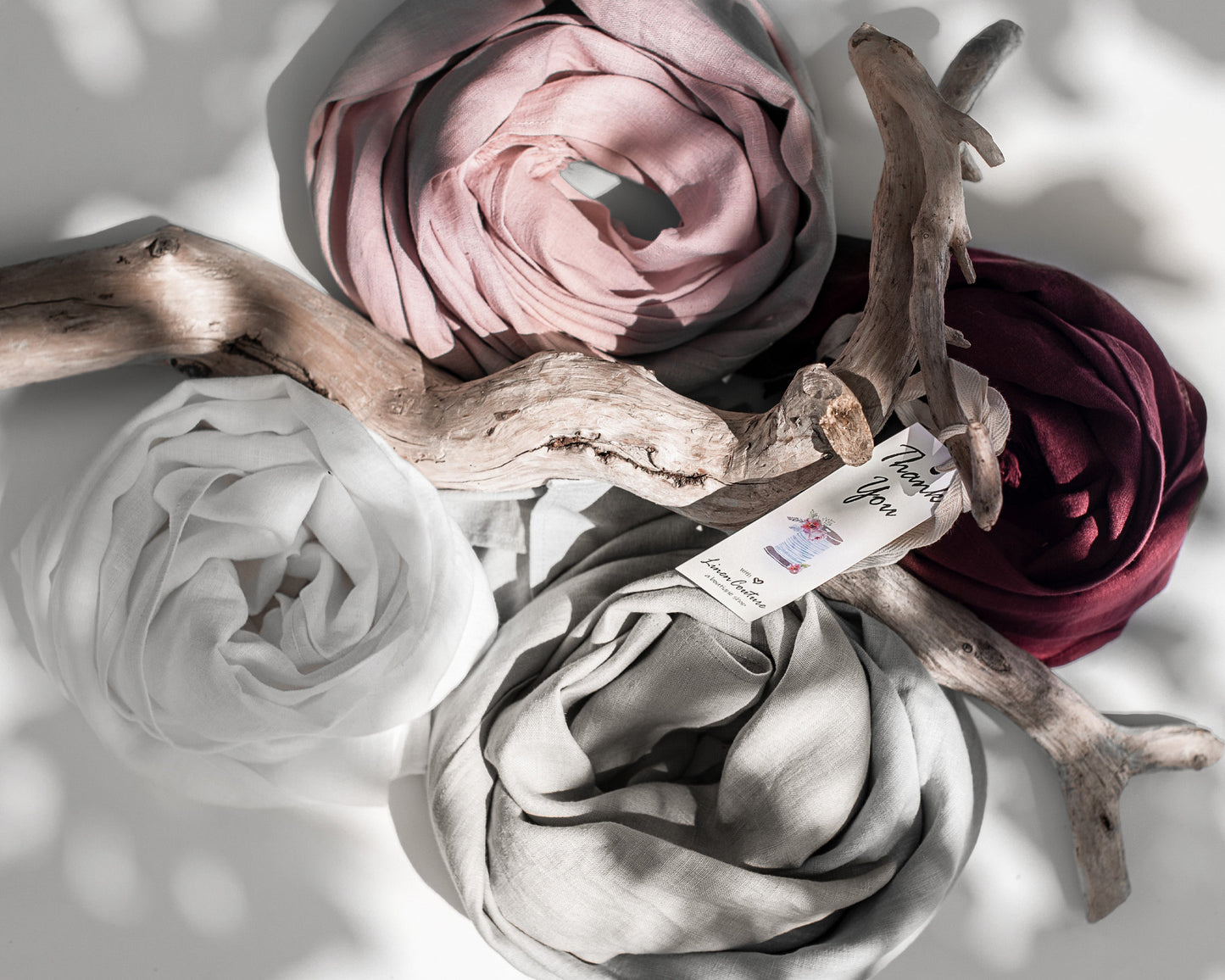 Pale Pink linen scarf