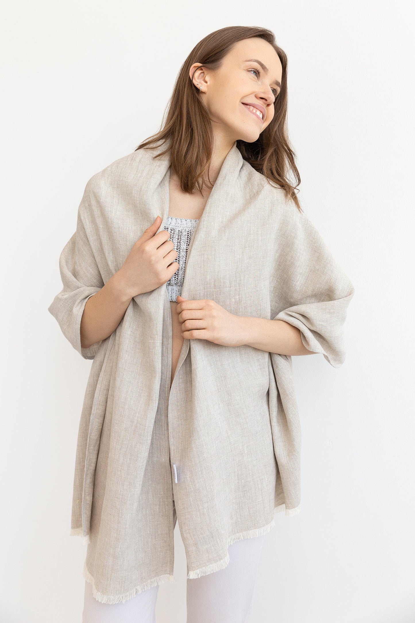 Natural Light linen scarf